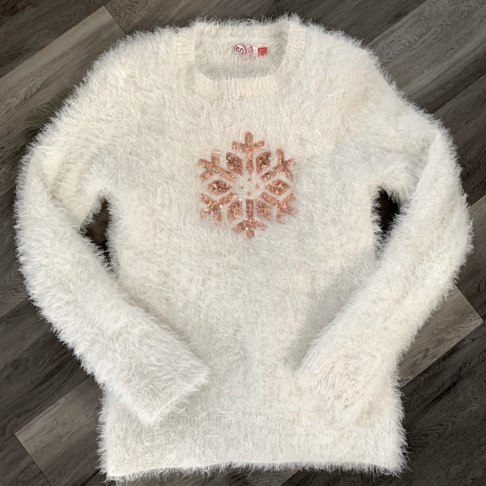 Girls SO White Snowflake Sweater - Sz 20 Plus
